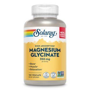 Гліцинат магнію Solaray Magnesium Glycinate 350 мг, харчова добавка, 120 вегетаріанських капсул 2022-10-1798 фото