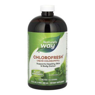 Рідкий хлорофіл Nature's Way Chlorofresh з м'ятним смаком, харчова добавка, 473 мл 2023-10-2173 фото