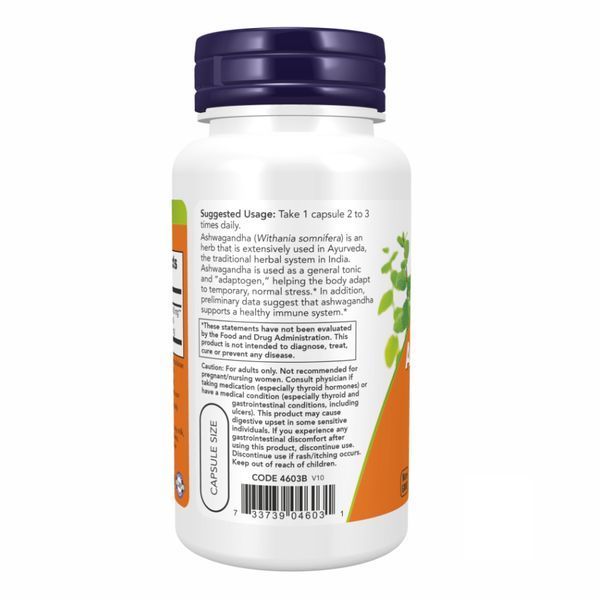 Екстракт ашваганди NOW Foods Ashwagandha Extract 450 мг, харчова добавка, 90 вегетаріанських капсул 2022-10-0114 фото